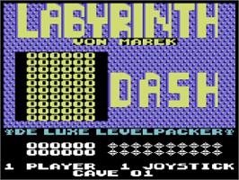 Title screen of Labyrinth Dash on the Commodore 64.