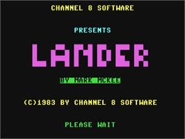 Title screen of Lander (Compute!) on the Commodore 64.