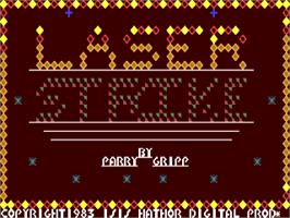 Title screen of Laser Strike (COMPUTE!) on the Commodore 64.