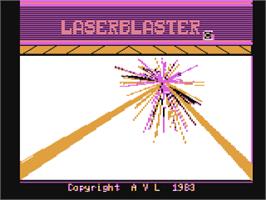 Title screen of Laserblaster on the Commodore 64.