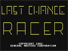 Title screen of Last Chance Racer on the Commodore 64.