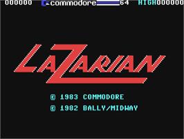 Title screen of Lazarian on the Commodore 64.