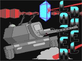 Title screen of Lazer Duel on the Commodore 64.