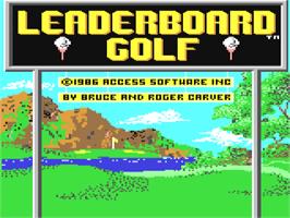 Title screen of Leader Board on the Commodore 64.