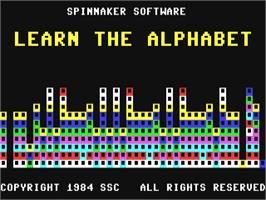 Title screen of Learn The Alphabet on the Commodore 64.