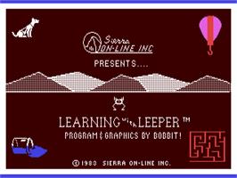 Title screen of Learning With Leeper on the Commodore 64.