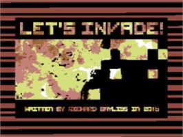 Title screen of Let's Invade! on the Commodore 64.