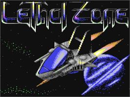 Title screen of Lethal Zone on the Commodore 64.