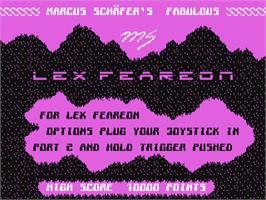 Title screen of Lex Feareon on the Commodore 64.