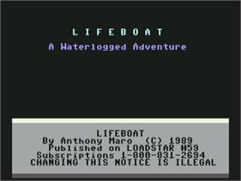 Title screen of Lifeboat (Commodore Magazine) on the Commodore 64.