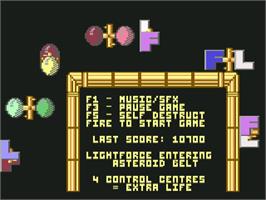 Title screen of Light Force on the Commodore 64.