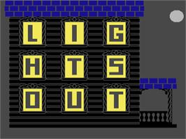 Title screen of Lights Out on the Commodore 64.