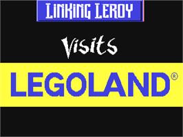 Title screen of Linking Leroy Visits Legoland on the Commodore 64.