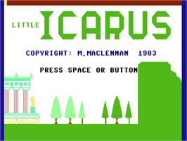 Title screen of Little Icarus on the Commodore 64.
