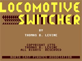 Title screen of Locomotive Switcher on the Commodore 64.