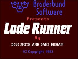 Title screen of Lode Runner - Conrad's Levels on the Commodore 64.