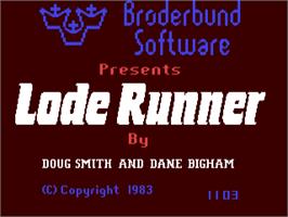Title screen of Lode Runner 3 on the Commodore 64.