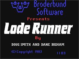 Title screen of Lode Runner 4 on the Commodore 64.