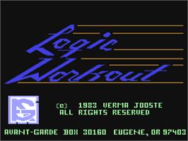 Title screen of Logic Workout on the Commodore 64.