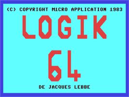 Title screen of Logik 64 on the Commodore 64.