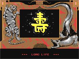 Title screen of Long Life on the Commodore 64.