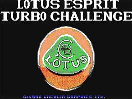 Title screen of Lotus Esprit Turbo Challenge on the Commodore 64.