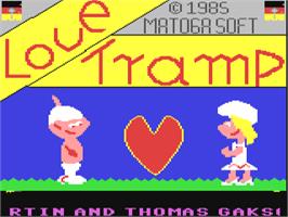 Title screen of Love Tramp on the Commodore 64.