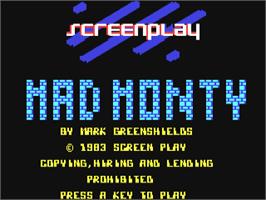 Title screen of Mad Monty on the Commodore 64.