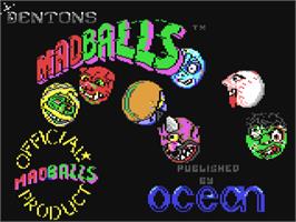 Title screen of Madballs on the Commodore 64.