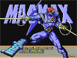 Title screen of Mag Max on the Commodore 64.
