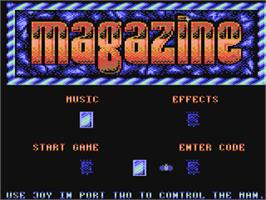 Title screen of Magazine on the Commodore 64.