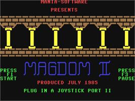 Title screen of Magdom 2 on the Commodore 64.