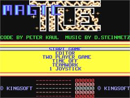 Title screen of Magic Tile on the Commodore 64.