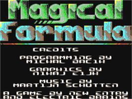Title screen of Magical Formula on the Commodore 64.
