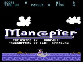 Title screen of Mancopter on the Commodore 64.