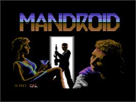 Title screen of Mandroid on the Commodore 64.