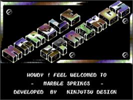 Title screen of Marble Springs on the Commodore 64.
