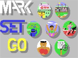 Title screen of Mark Set Go! on the Commodore 64.