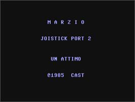 Title screen of Marzio on the Commodore 64.