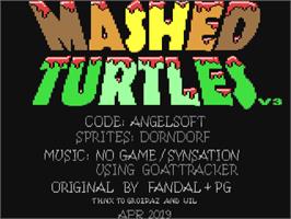 Title screen of Mashed Turtles on the Commodore 64.