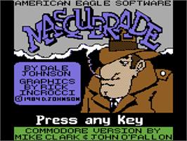 Title screen of Masquerade on the Commodore 64.