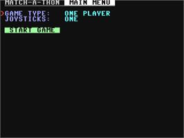 Title screen of Match-a-thon on the Commodore 64.