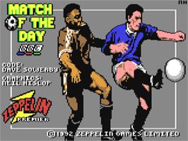Title screen of Match of the Day on the Commodore 64.