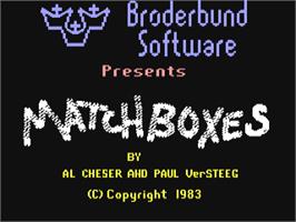 Title screen of Matchboxes on the Commodore 64.