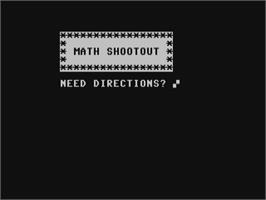 Title screen of Math Shootout on the Commodore 64.