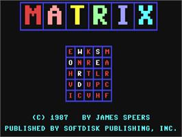 Title screen of Matrix (Llamasoft) on the Commodore 64.
