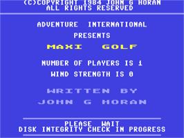 Title screen of Maxi Golf on the Commodore 64.