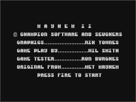 Title screen of Mayhem 2 on the Commodore 64.