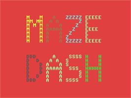 Title screen of Maze Dash on the Commodore 64.