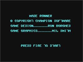 Title screen of Maze Runner (Chris Hogan) on the Commodore 64.